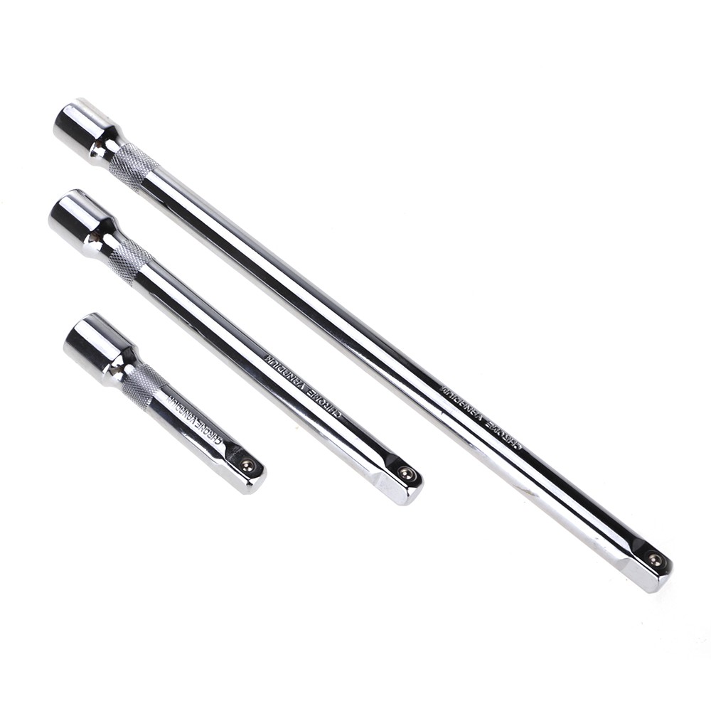 3pc 3/8" Long Extension Bar Set 3" 6" 10" Socket Ratchet 10mm Socket