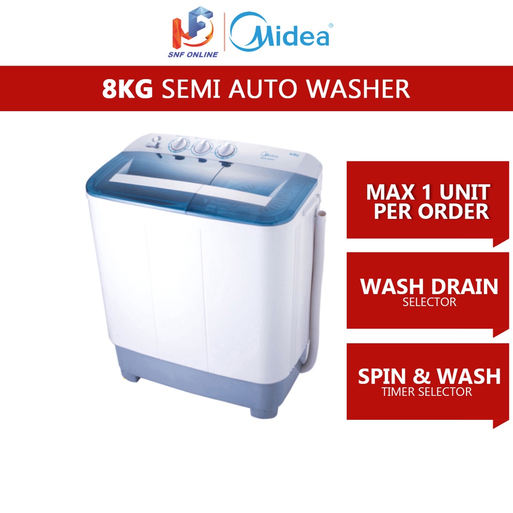 Midea Semi Auto Washing Machine (8 kg) MSW-8008P | Shopee Malaysia