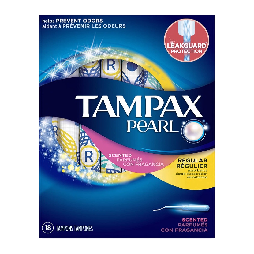 Tampax Pearl Tampons with Plastic Applicator, Regular Absorbency