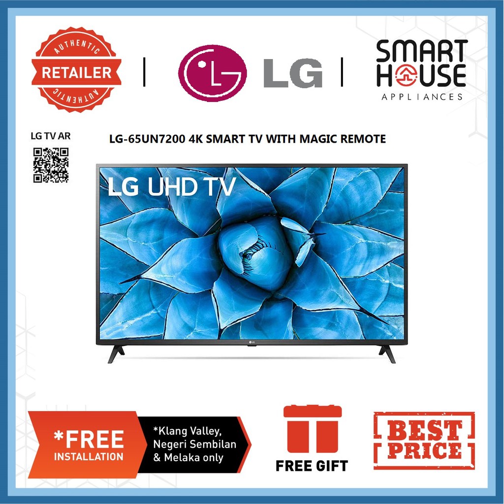 3 3 Lg Un72 Series Smart Uhd Tv With Ai Thinq 65 65un7200 65un7200ptf Free Magic Remote Shopee Malaysia