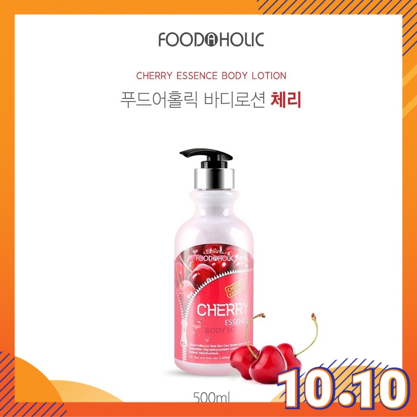 Korea Foodaholic Cherry Essence Moisturizing Body Lotion 500ML Shopee