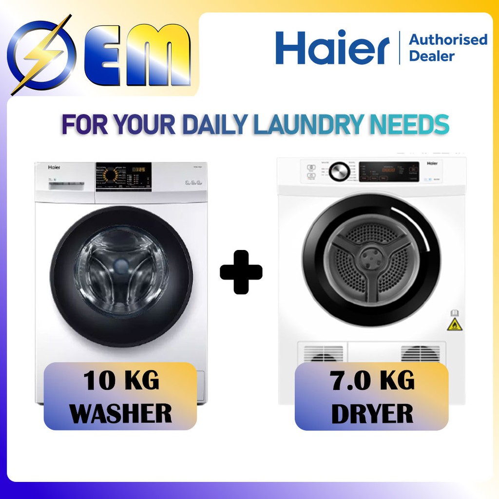 10KG+7KG HAIER COMBO Washer+Dryer Mesin Basuh+Mesin Pengering