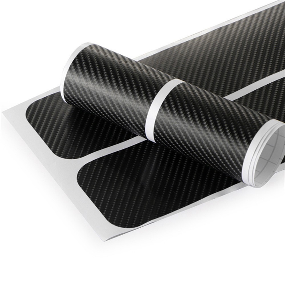 5D Car Door Sill Scuff Pedal Carbon Fiber Sticker Fit For 