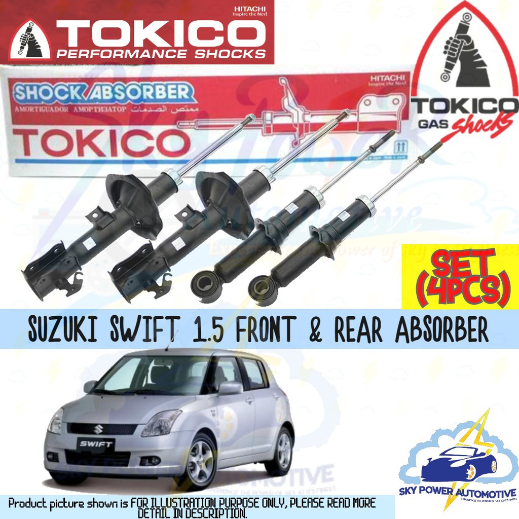 Suzuki Swift 1 5 2005 2010 Tokico Tkc Shock Absorber Front 2pcs Rear 2pcs Set 4pcs Shopee Malaysia