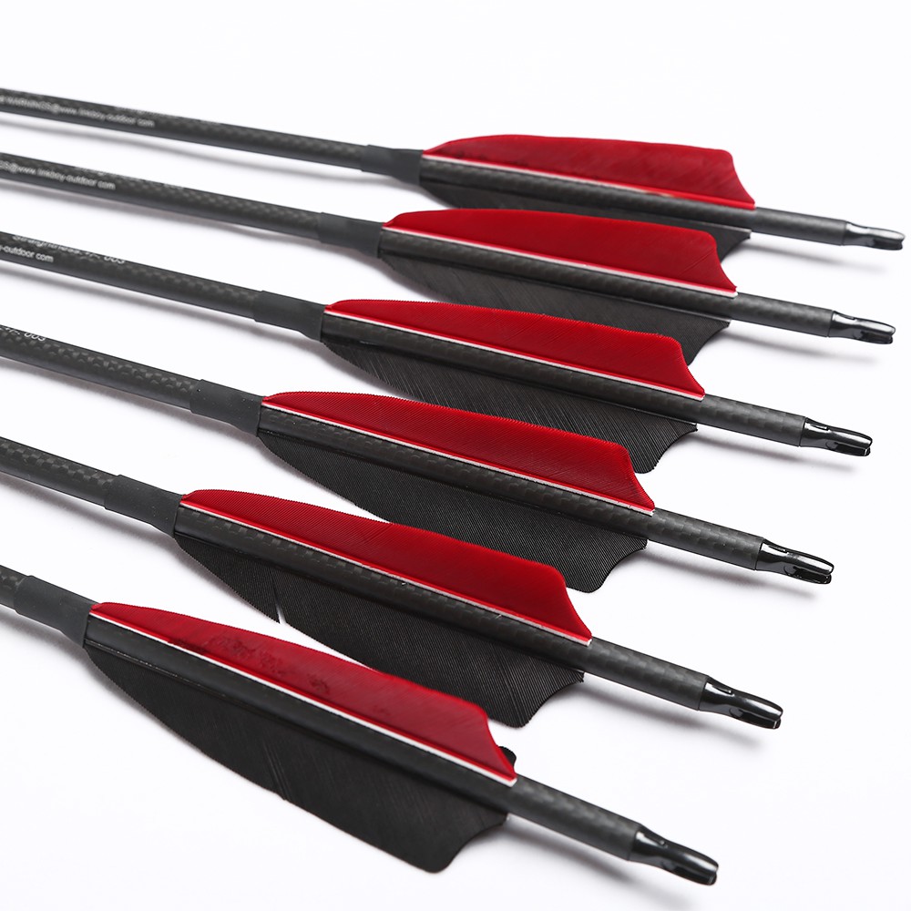 Spine 250 3K Weave Carbon Arrows Compound Recurve Bow Hunting Archery Linkboy