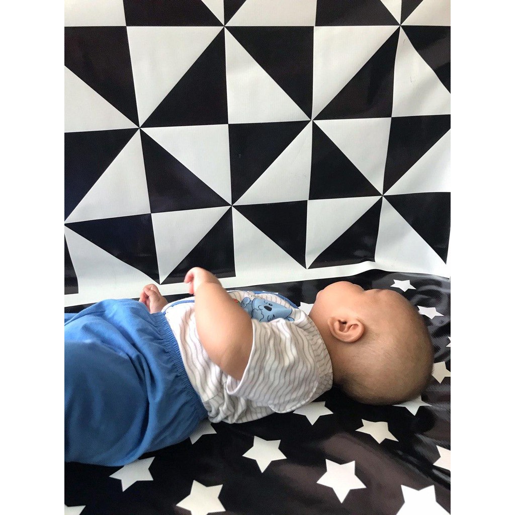 Baby Visual Mat / Tikar Visual Bayi by Little Fingers - Rangsangan Penglihatan Visual Bayi newborn