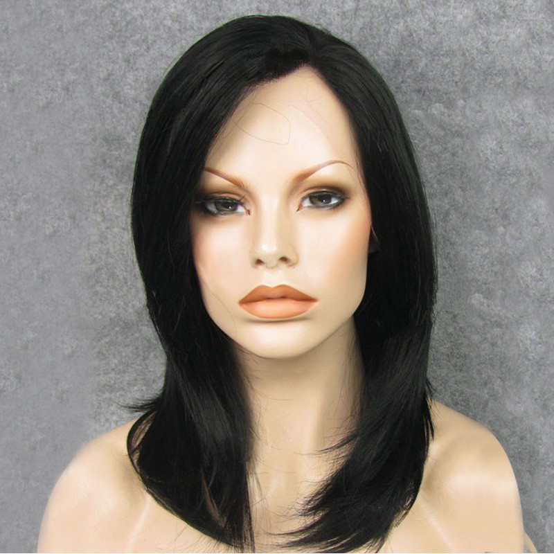35 Best Pictures Straight Jet Black Hair / Kinky Straight Indian Remy Hair Full Lace Wigs Jet Black Color Good Quality Ifw06