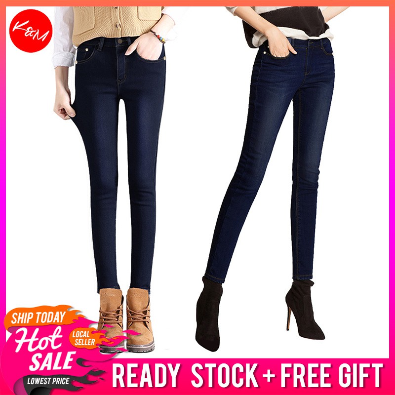 ladies navy slim fit trousers