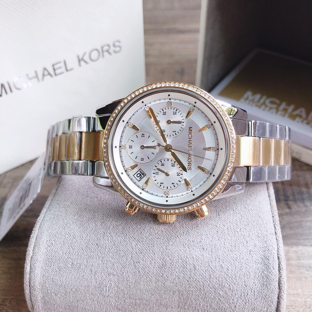 michael kors two tone watch women's