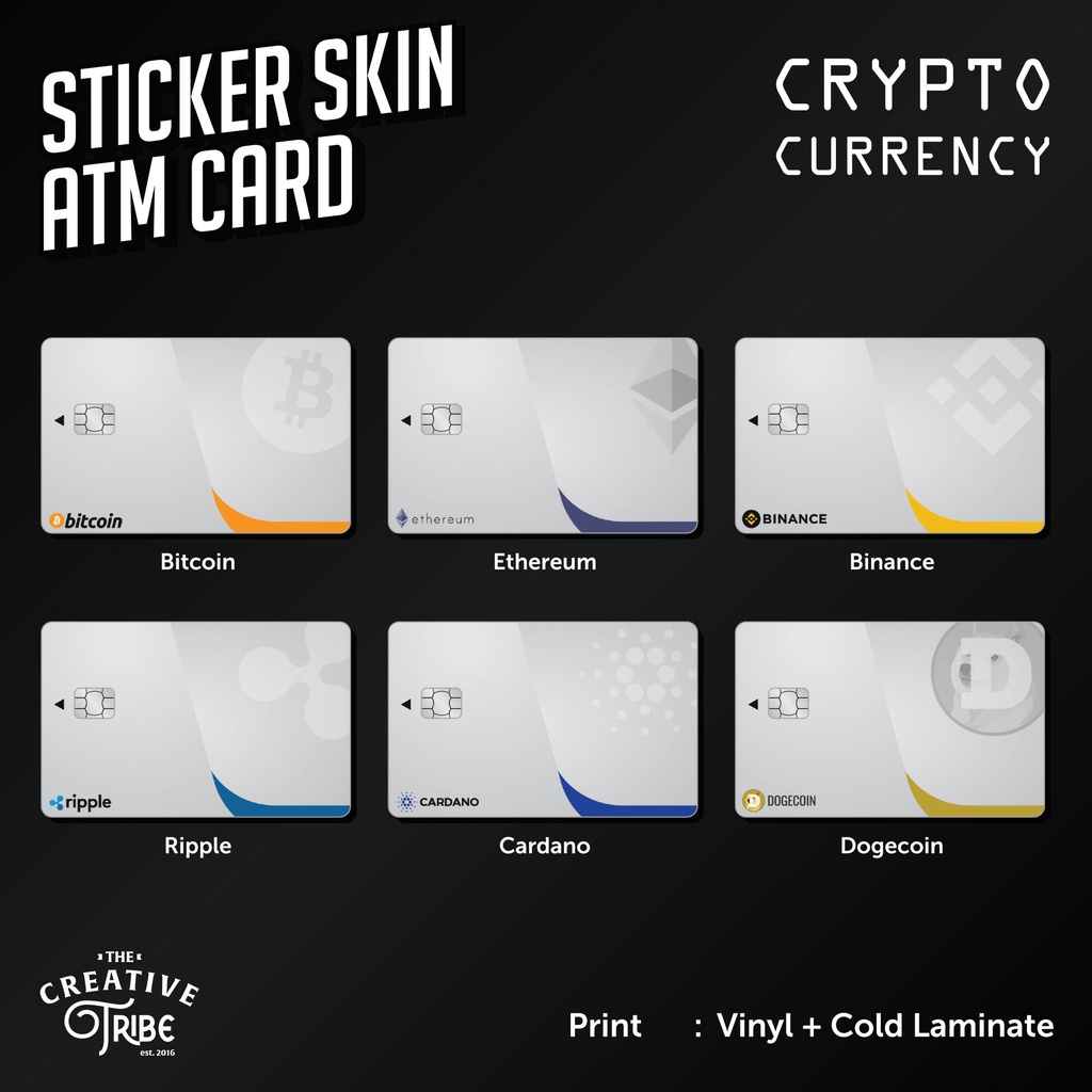 Cryptocurrency Skin Card Sticker - Vinyl ATM Debit Credit Etoll Crypto Card Sticker