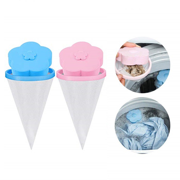 Versatile Premium (Penghantaran hari yang sama) Floating Flower Washing Machine Filter Washer Lint Trap 2Pcs Multi - Image 3
