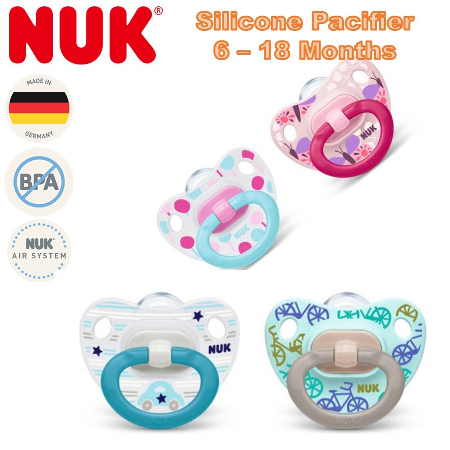 Silicone NUK Happy Days Baby Dummies 6-18 Months Butterfly/Ballo... BPA Free 