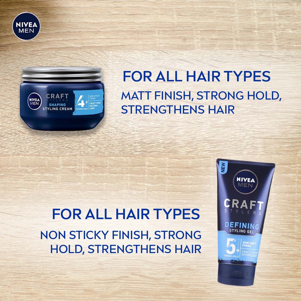 NIVEA MEN Craft Styling [Fixating] Gel - 150g / Hair Gel / Hair Wax / Hair  Cream / Strengthen hair | Shopee Malaysia