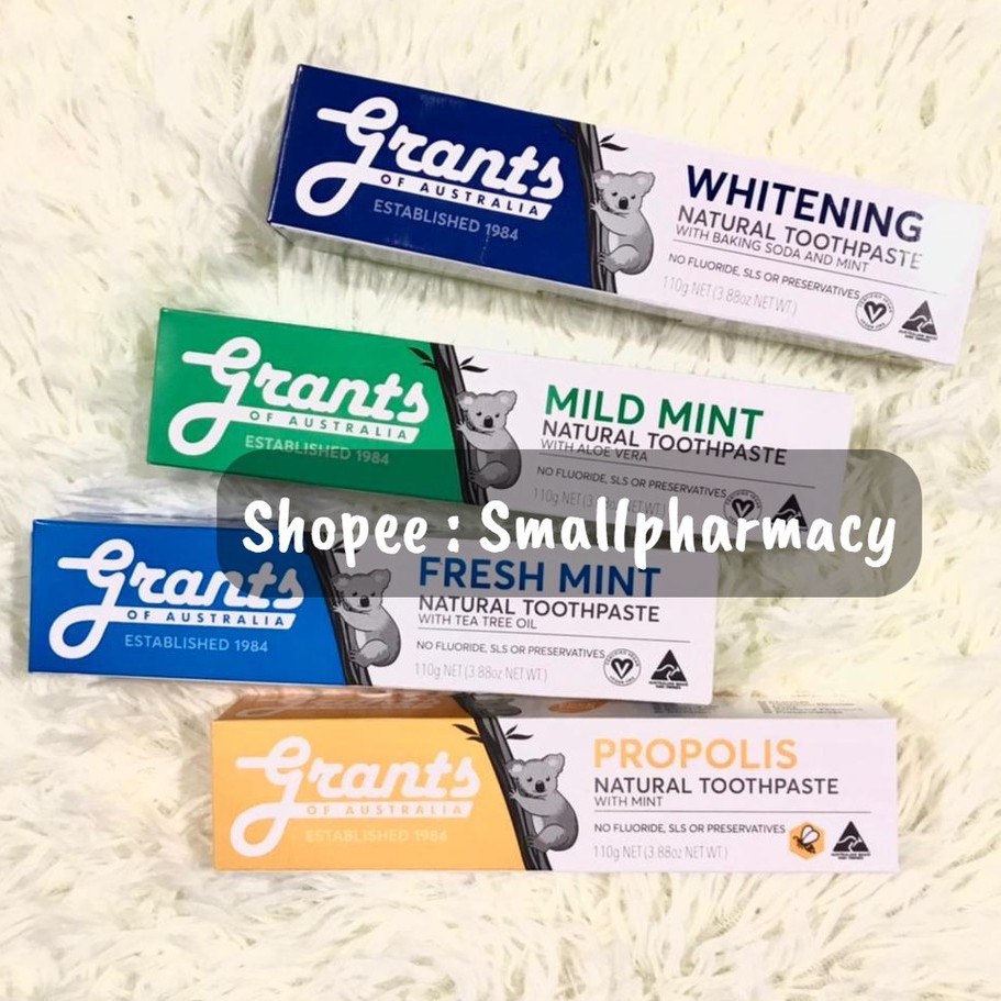 GRANTS OF AUSTRALIA Toothpaste 110 g (Whitening / Fresh Mint / Wild Mint / Propolis) Kids 75 g (Blueberry Burst)