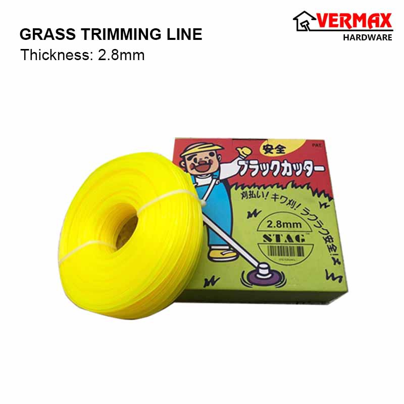 350gram Grass Cutter Nylon Trimmer Line Yellow 2.8mm / Trim Line Roll/ Tali Mesin Potong Rumput / Grass Cutting Machine