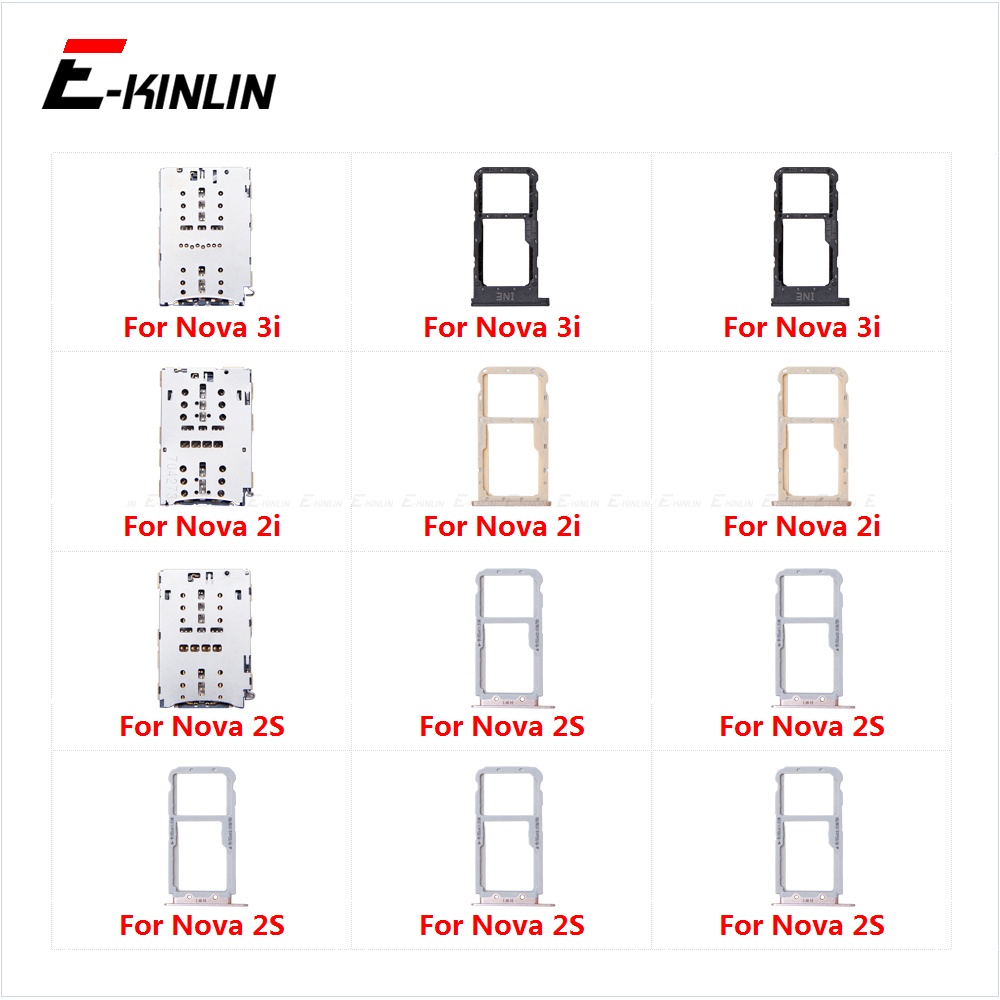 Sim Card Tray Socket Slot Reader Adapter Micro Sd Card For Huawei Nova 3i 2i 2s Holder Connector 4091