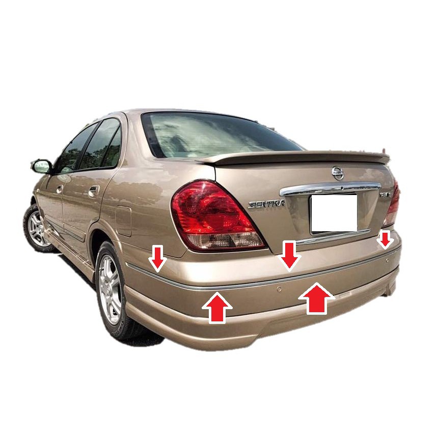 Nissan Sentra (N16) 2000 Rear Bumper Moulding CHROME Shopee Malaysia