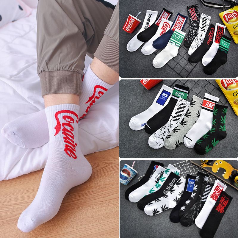 ??Ready stock 1Pair Hipster Socks Cotton Socking Unisex Men潮牌袜子