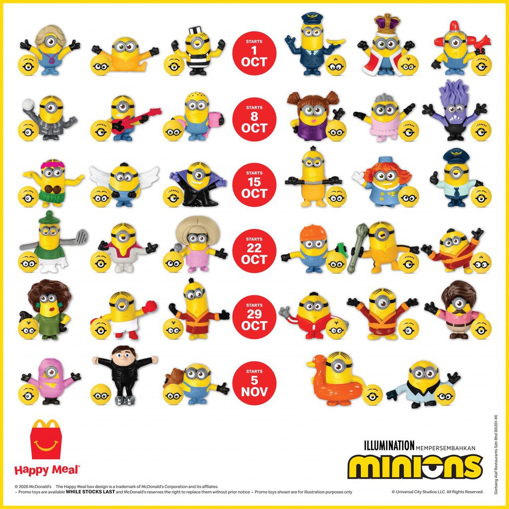 Ready Stock Mcdonalds Happy Meals Minions Toys The Rise Of Gru Shopee Malaysia