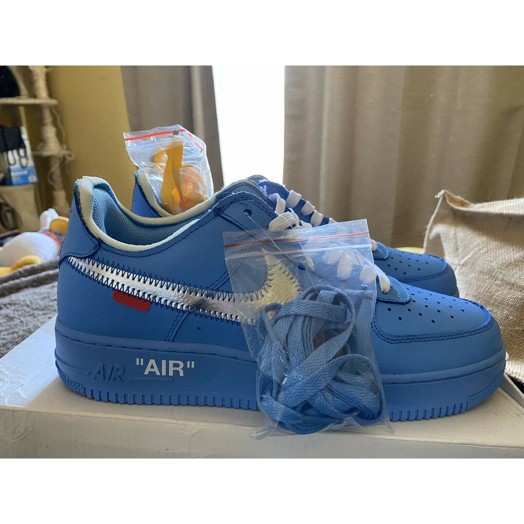 Off White X Nike Air Force 1 07 Mca Virgil Abloh Af1 Blue Men S Low Sneakers Shopee Malaysia