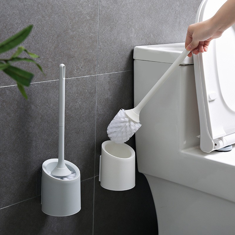 Locaupin Creative Wall Hanging Toilet Brush Holder Long Handle Cleaning ...