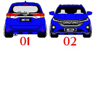 STIKER KERETA PERODUA ARUZ / STIKER GAMBAR KERETA ARUZ 