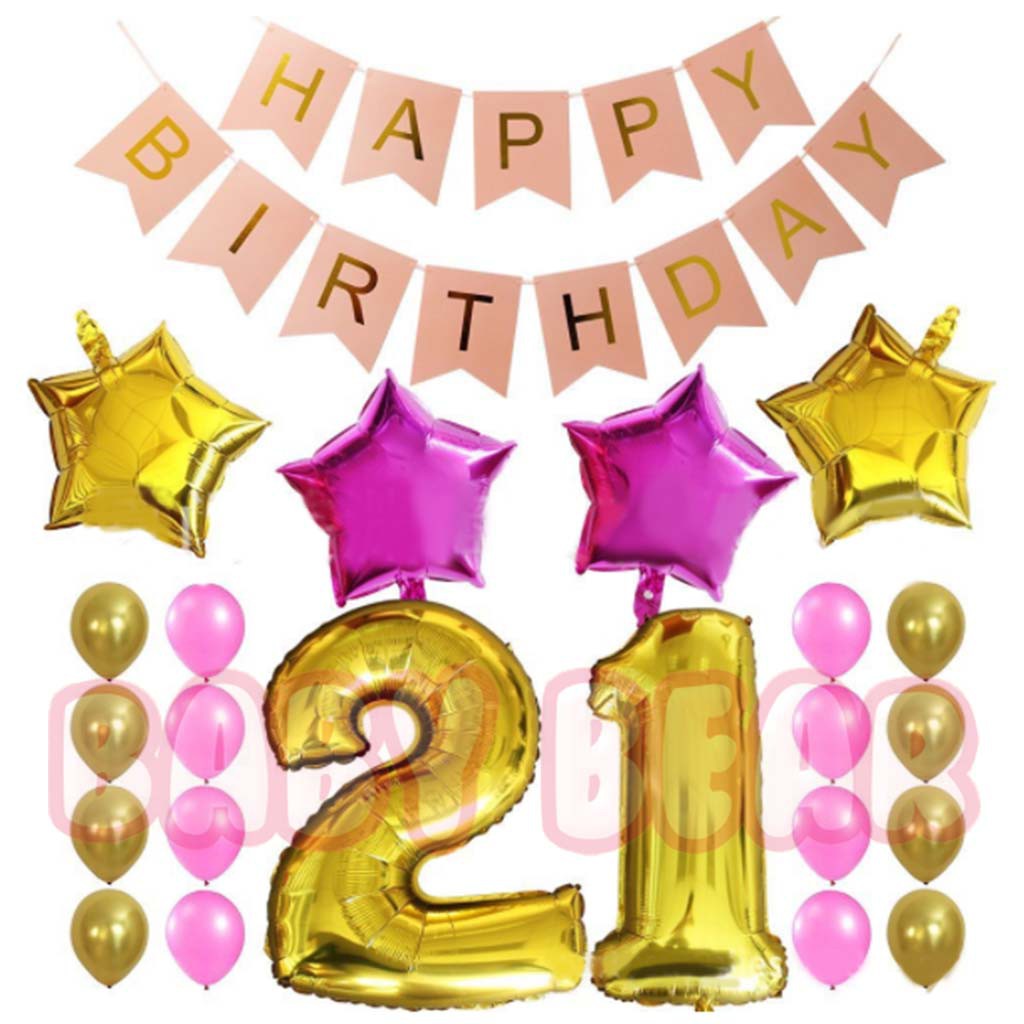 Happy 21st Birthday Theme Party Decorations Shopee Malaysia