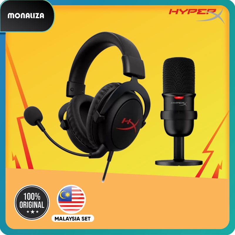 HyperX Streamer Bundle Cloud Core DTS + Solocast Shopee Malaysia