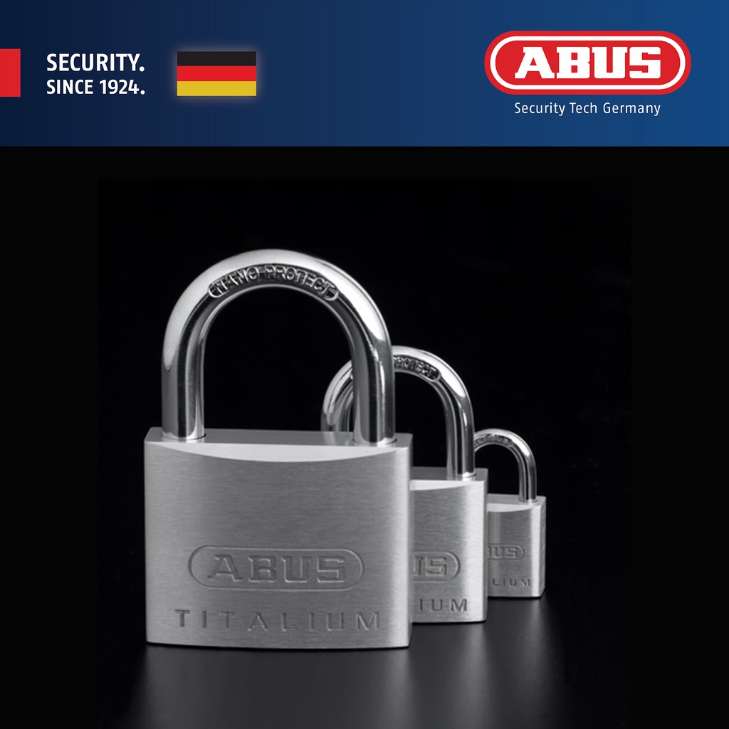 Abus 64TI/20 KA2, KA3, KA4 Titalium Padlock. A New Strong, Light, Innovative Padlock (20mm)