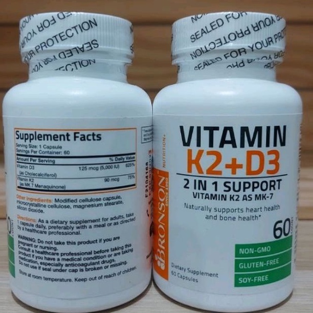 Bronson Vitamin K2 D3 MK7 Plus Vitamin D3 K260 Capsules Shopee Malaysia