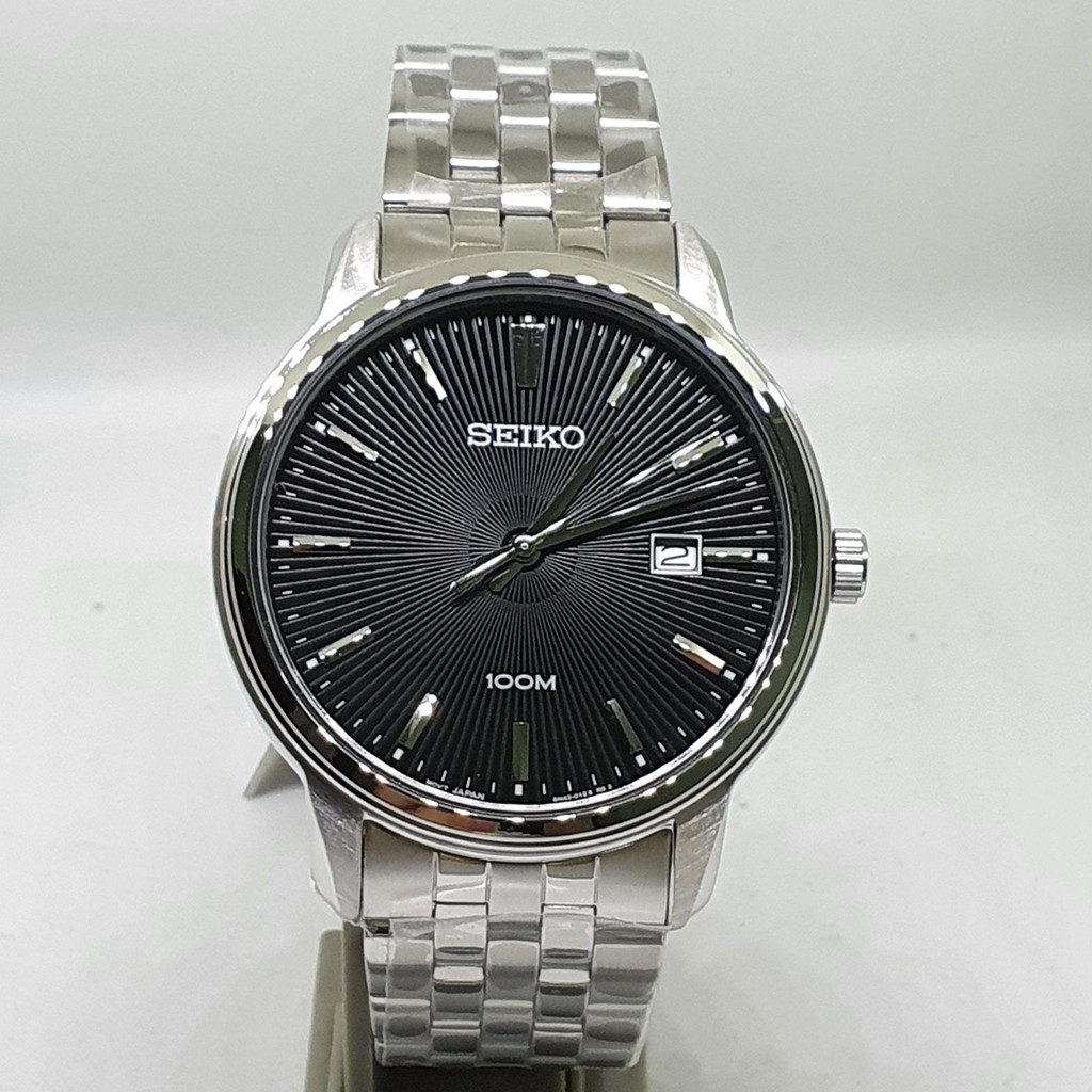 Seiko SUR261P1 Classic Quartz Stainless Steel Black Dial Date Men s 