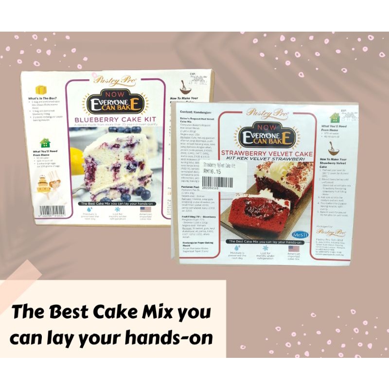 Chocolate chip Cake Kit/Mocha Cake kit/Blueberry Cake Kit/Strawberry