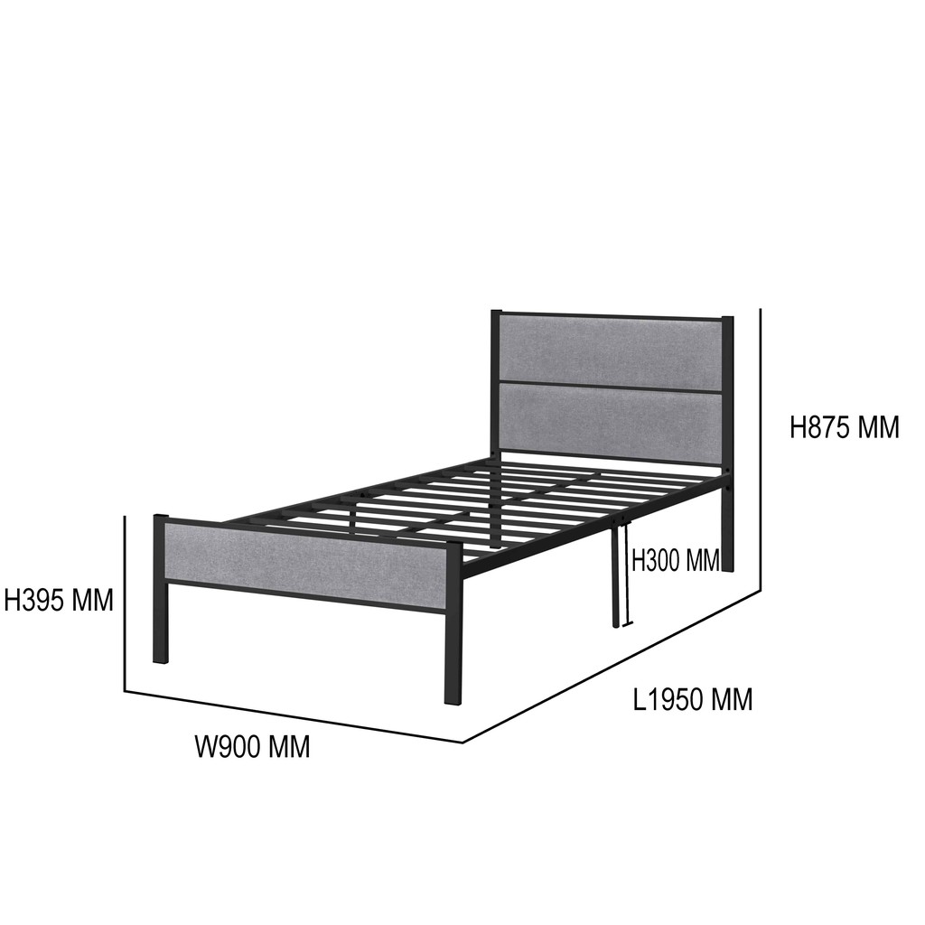 Buy Chf Classic Single Metal Bed Frame Upholstered Headboard Or Footboard Powder Coat Metal Katil Besi Kukuh White Black Seetracker Malaysia