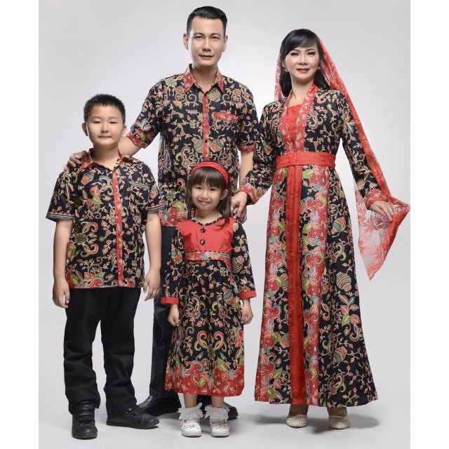 Robe Batik Couple Family KD Genthong Black | Shopee Malaysia