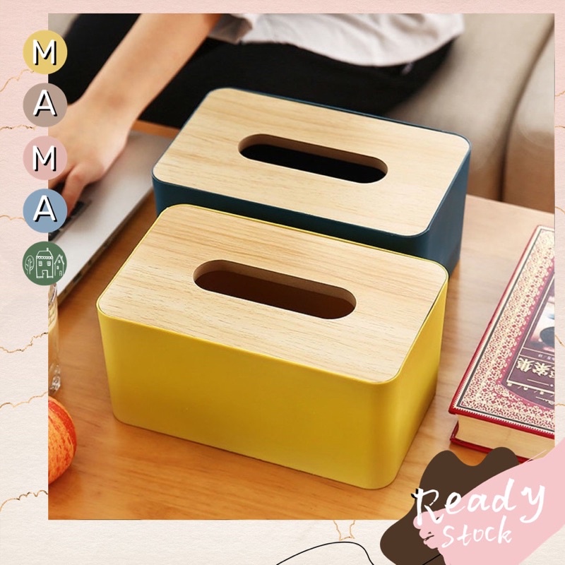 Wooden Cover Tissue Box Napkin Tissue Holder Living Room Dresser Study