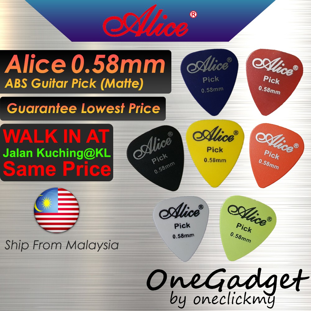 [READY STOCK] Alice 0.58mm / 0.71mm / 0.81mm / 0.96mm Colorful Heart Shape Smooth / Matte ABS Guitar Picks Plectrum