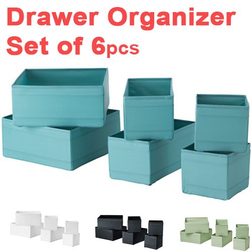 Ikea Set Of 6 Drawer Organizer Storage 4 Colors Available Black