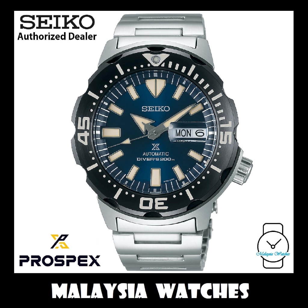 Seiko Prospex Monster SRPD25K1 Automatic Diver's 200M Blue Sunburst Dial  Gents Stainless Steel Watch | Shopee Malaysia