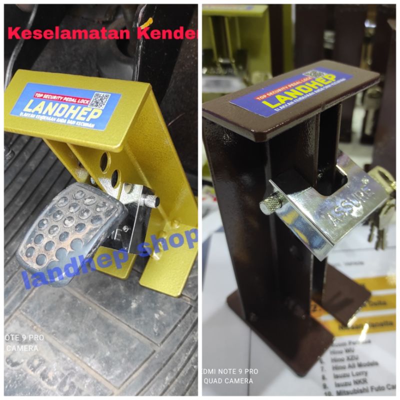 Pedal Lock Steel Alat Kunci Keselamatan Kenderaan Kereta, Lori, MPV
