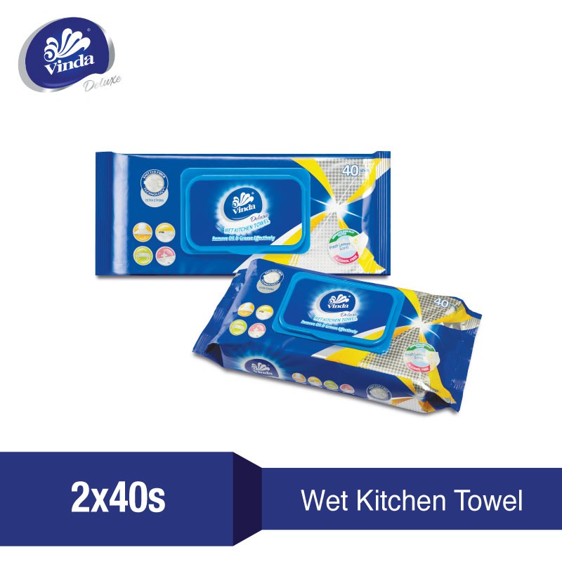 Vinda Deluxe Kitchen Wipes 2 X 40 S Shopee Malaysia