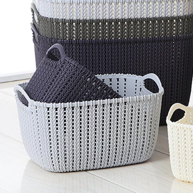 Nl Plastic Weaving Rattan Basket Multifunction Bathroom Shower Storage Basket1 Shopee Malaysia