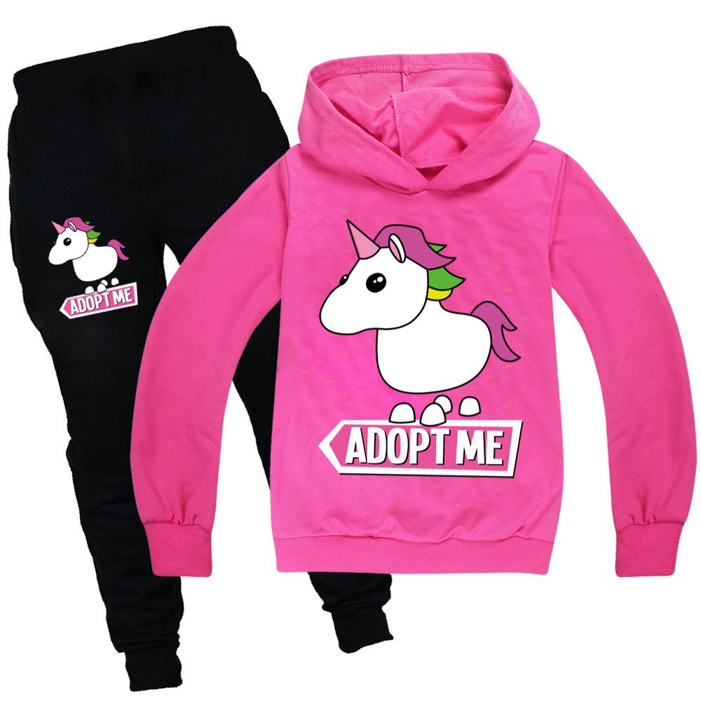 Kids Boys Girls Tracksuit Sweatshirt Set Adopt me R-ob-lox Pullover Hoodie Sweatpants 2 Piece Outfit Suits 