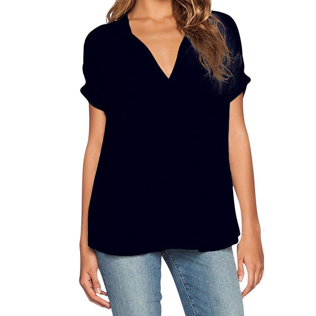 black v neck chiffon top