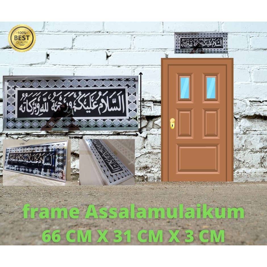 Sambut Raya Dengan Deco Wall Muslim Frames DIAMOND PINTU 5D TIMBUL TULISAN EMAS ASSALAMMUALAIKUM FULL