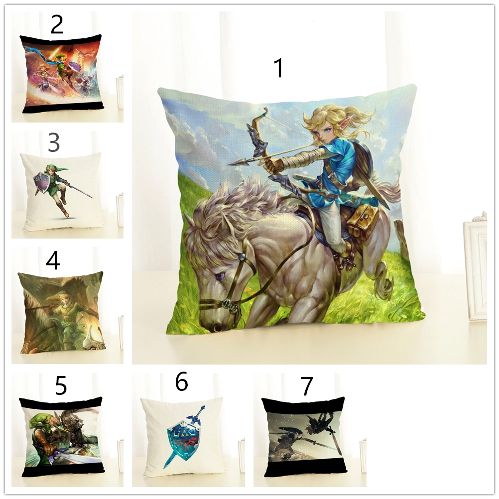 Link Legend Of Zelda Art Print Game Throw Pillow Case Cushion Cover Home Decor