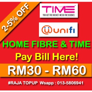 [2%-5% OFF  UNIFI HOME FIBER/TIME INTERNET MALAYSIA ] (2%-5% OFF) RM10 RM20 RM30 RM50 RM100