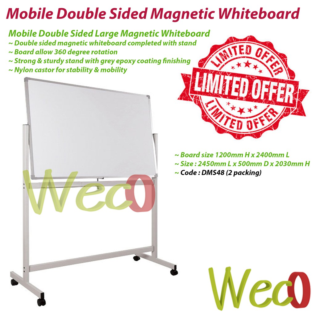 Double Sided Magnetic Whiteboard 4X8 /Papan Putih Beroda | Shopee Malaysia