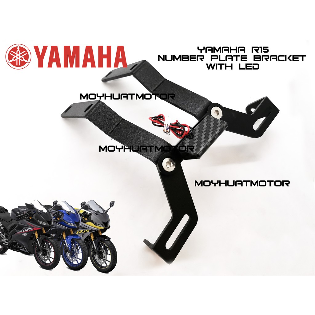 YAMAHA R15 V3 NUMBER PLATE BRACKET WITH LED LIGHT R-15 / YAMAHA YZF-R15 ...