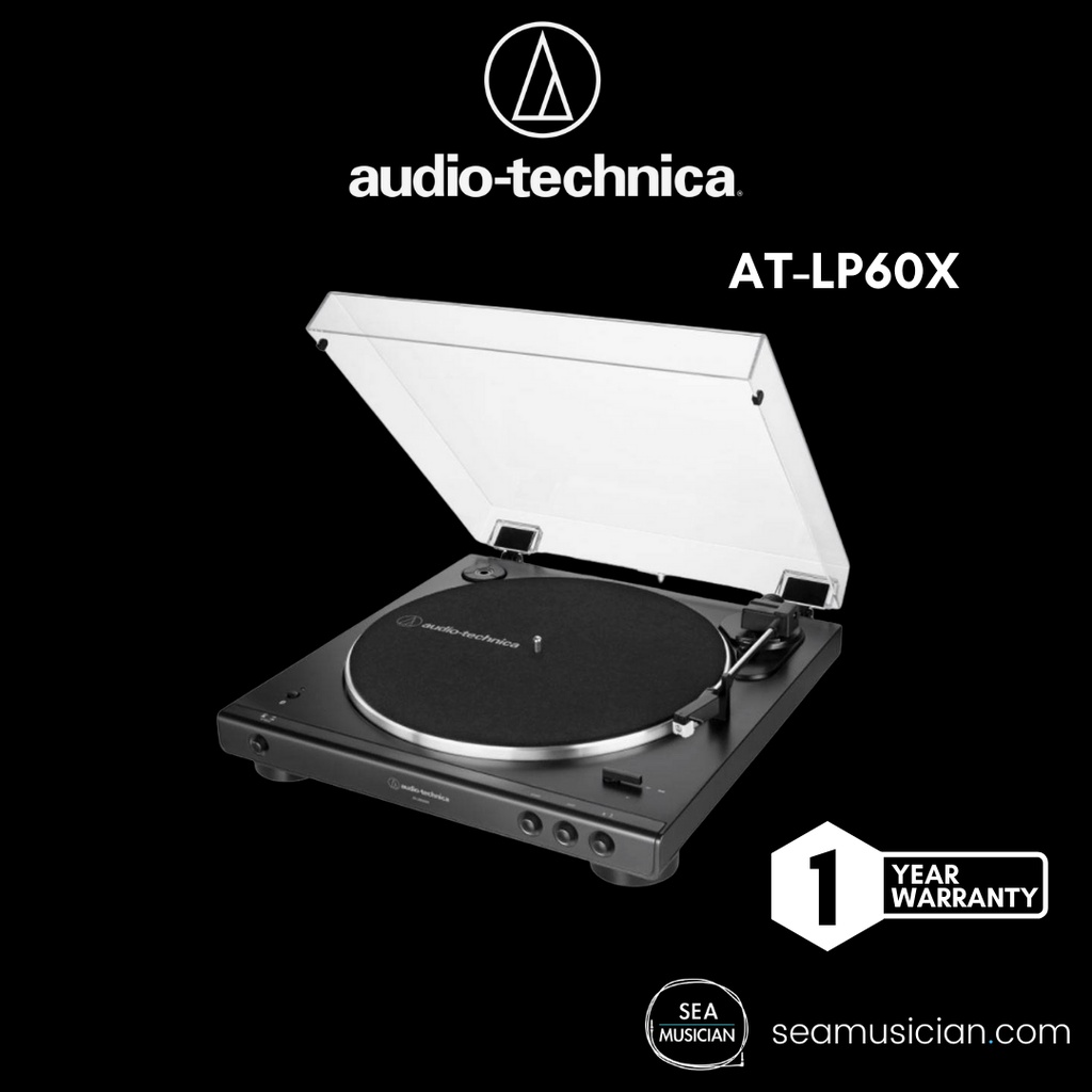 AUDIO TECHNICA ATLP60X BLUETOOTH FULLY AUTOMATIC WIRELESS BELTDRIVE TURNTABLE BLACK (AT LP60X