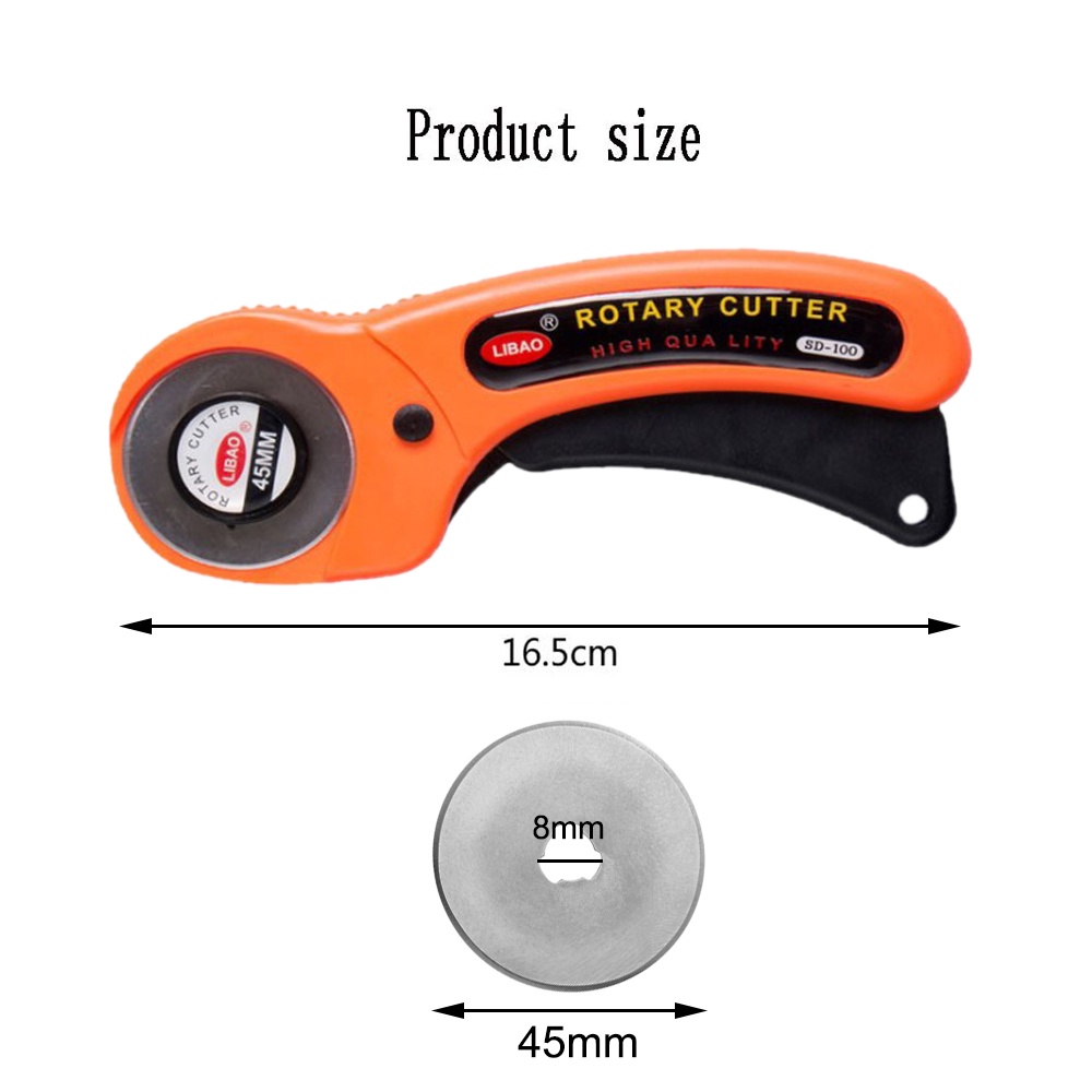 Leathercraft 45mm Rotary Cutter Leather Cutting Tool Cloth Craft Fabric Circular Blade  Knife Pisau Kain 滚刀